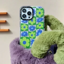 Iphone Cases*Boogzel Clothing Trippy Flower Checker iPhone Case Green