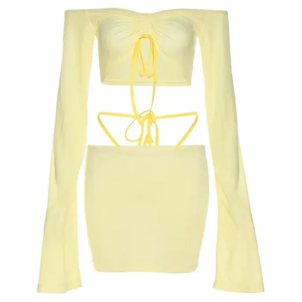 Dresses & Rompers*Boogzel Clothing Tropical Sun Top & Skirt Set Yellow