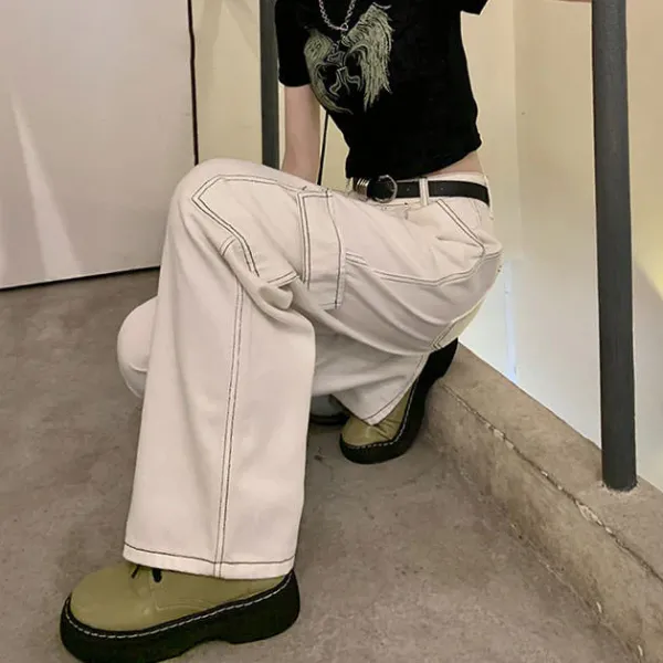 Jeans*Boogzel Clothing Try Again Skater Jeans White
