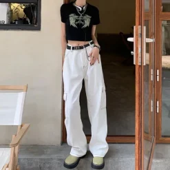 Jeans*Boogzel Clothing Try Again Skater Jeans White
