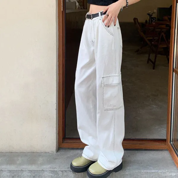 Jeans*Boogzel Clothing Try Again Skater Jeans White
