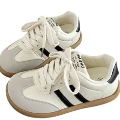 Aesthetic Sneakers*Boogzel Clothing Vacay Mode Striped Sneakers Beige/black
