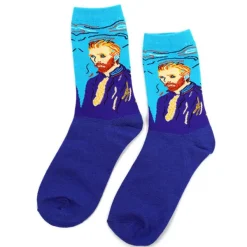 Socks*Boogzel Clothing Van Gogh Self-Portrait Socks Blue