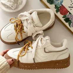 Aesthetic Sneakers*Boogzel Clothing Vanilla Latte Sneakers Beige