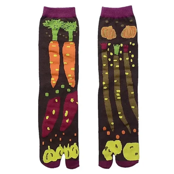 Socks*Boogzel Clothing Vegetable Print Split Toe Tabi Socks