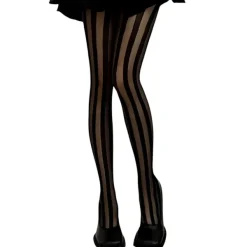 Other*Boogzel Clothing Vertical Stripes Tights Black