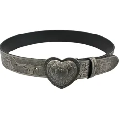 Belts & Chains*Boogzel Clothing Vintage Aesthetic Heart Buckle Belt Silver