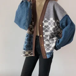 Coats & Jackets*Boogzel Clothing Vintage Denim Jacket Brown/blue
