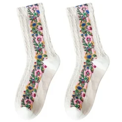Socks*Boogzel Clothing Vintage Embroidered Floral Socks