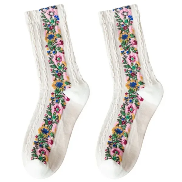 Socks*Boogzel Clothing Vintage Embroidered Floral Socks