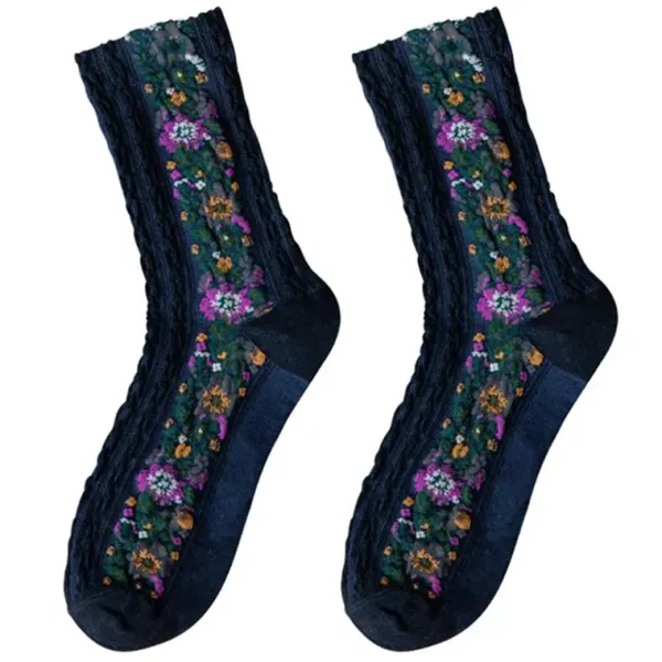 Socks*Boogzel Clothing Vintage Embroidered Floral Socks