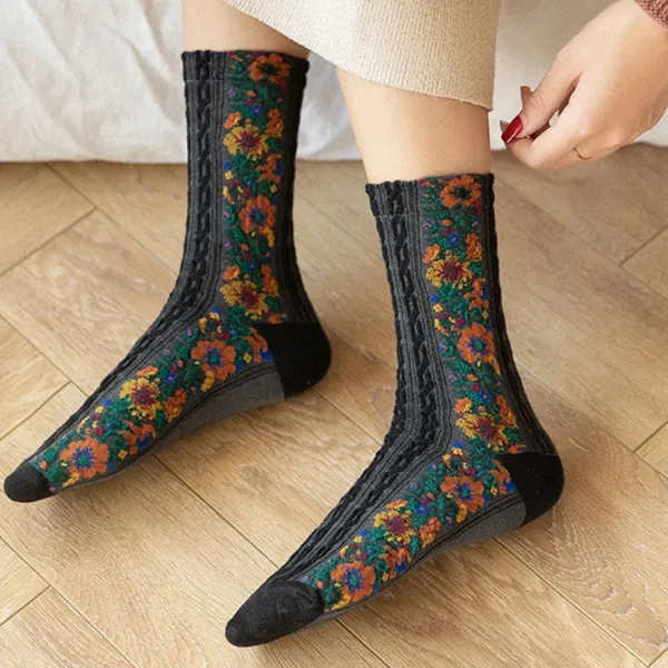 Socks*Boogzel Clothing Vintage Embroidered Floral Socks