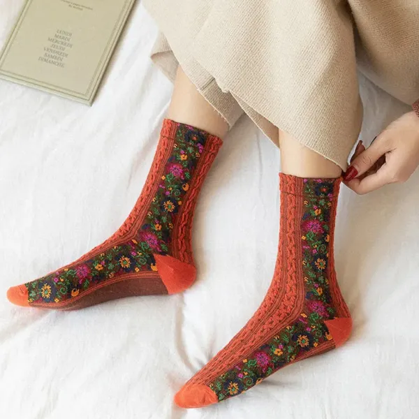 Socks*Boogzel Clothing Vintage Embroidered Floral Socks