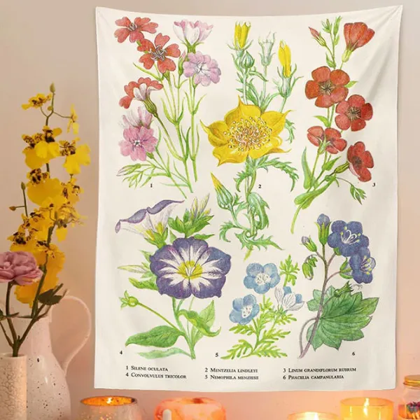 Posters / Tapestry*Boogzel Clothing Vintage Flower Wall Tapestry