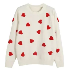 Sweaters*Boogzel Clothing Vintage Red Hearts Sweater