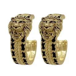 Earrings*Boogzel Clothing Vintage Style Lion Hoop Earrings Gold
