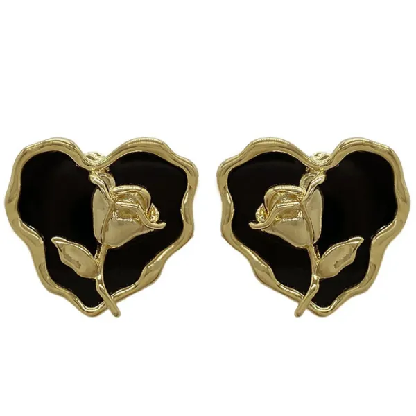 Earrings*Boogzel Clothing Vintage Style Rose Heart Earrings