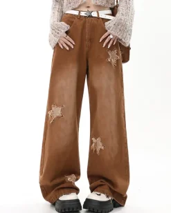 Jeans*Boogzel Clothing Vintage Style Star Patch Jeans