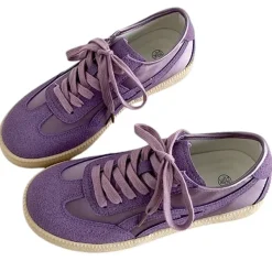 Aesthetic Sneakers*Boogzel Clothing Violet Suede Retro Sneakers Purple