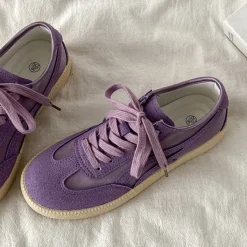 Aesthetic Sneakers*Boogzel Clothing Violet Suede Retro Sneakers Purple