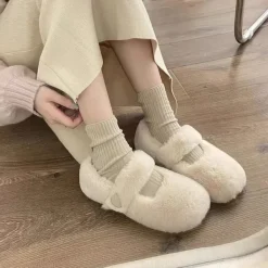 Mad*Boogzel Clothing Warm Sheepskin Ballet Flats