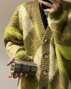 Argyle Sweaters & Vests|Knit Cardigans*Boogzel Clothing Warm Vibes Argyle Cardigan Sweater Green