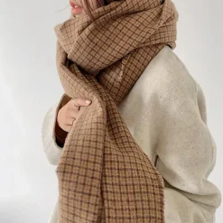 Other*Boogzel Clothing Warm Vibes Plaid Scarf Brown