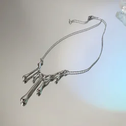 Necklaces & Chokers*Boogzel Clothing Water Drop Aesthetic Necklace Silver