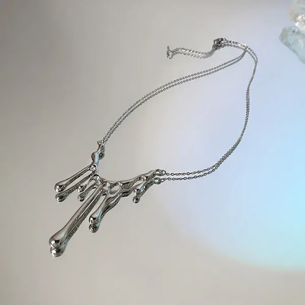 Necklaces & Chokers*Boogzel Clothing Water Drop Aesthetic Necklace Silver