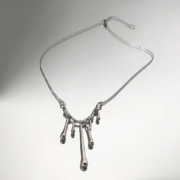 Necklaces & Chokers*Boogzel Clothing Water Drop Aesthetic Necklace Silver