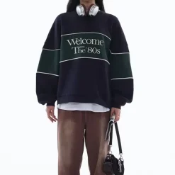 Sweatshirts*Boogzel Clothing Welcome The 80's Sweatshirt Blue/green