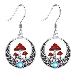 Earrings*Boogzel Clothing Whimsical Mushroom Earrings Silver