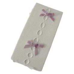 Other*Boogzel Clothing White & Pink Bow Tights