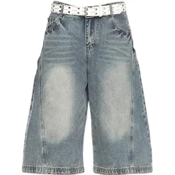 Jeans*Boogzel Clothing Wide Leg Vintage Wash Culotte Jeans Blue