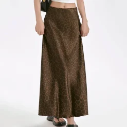 Skirts*Boogzel Clothing Wild Thing Leopard Maxi Skirt Brown