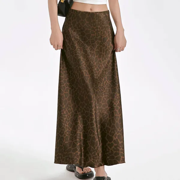 Skirts*Boogzel Clothing Wild Thing Leopard Maxi Skirt Brown