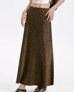 Skirts*Boogzel Clothing Wild Thing Leopard Maxi Skirt Brown