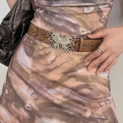 Belts & Chains*Boogzel Clothing Wild West Butterfly Buckle Belt Brown