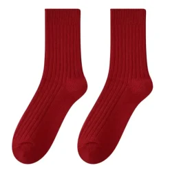 Socks*Boogzel Clothing Wine Ribbed Socks Red