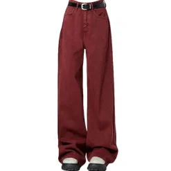 Jeans*Boogzel Clothing Wine Wide-Leg Jeans Red