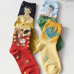 Socks*Boogzel Clothing Woman with a Parasol Monet Socks Blue/green