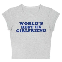 Y2K Tops|Aesthetic T-Shirts & Graphic Tees*Boogzel Clothing World's Best Ex Girlfriend Baby Tee