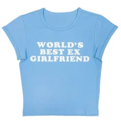 Y2K Tops|Aesthetic T-Shirts & Graphic Tees*Boogzel Clothing World's Best Ex Girlfriend Baby Tee