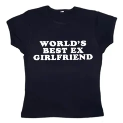 Y2K Tops|Aesthetic T-Shirts & Graphic Tees*Boogzel Clothing World's Best Ex Girlfriend Baby Tee
