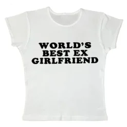 Y2K Tops|Aesthetic T-Shirts & Graphic Tees*Boogzel Clothing World's Best Ex Girlfriend Baby Tee