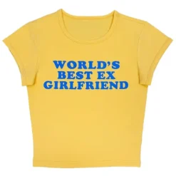 Y2K Tops|Aesthetic T-Shirts & Graphic Tees*Boogzel Clothing World's Best Ex Girlfriend Baby Tee