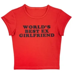 Y2K Tops|Aesthetic T-Shirts & Graphic Tees*Boogzel Clothing World's Best Ex Girlfriend Baby Tee