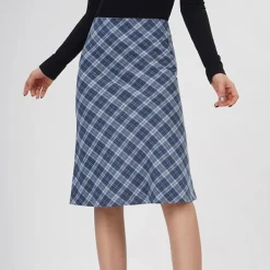Skirts*Boogzel Clothing Worry Less Plaid Midi Skirt Blue