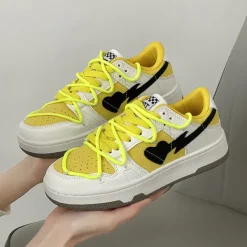 Classics|Aesthetic Sneakers*Boogzel Clothing & Black Heart Aesthetic Sneakers Yellow
