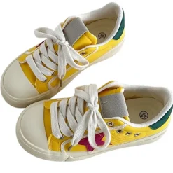 Aesthetic Sneakers*Boogzel Clothing & Red Star Sneakers Yellow